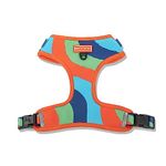 Heads Up For Tails Wild Waves Dog Adjustable Harness - Orange & Blue - XL