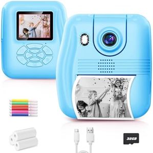 Instant Print Camera for Kids 1080P Digital Camera with Zero Ink, Selfie Video Phone Connected Ideal Gift Boys Girls 3-12 with 32G TF Card, Toys Gifts for Girls Boys Christmas Birthday Holiday (Blue)