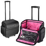 BYOOTIQUE Hair Tools Travel Bag Barber Soft Sided Backpack Large Capacity Hairstylist Supplies Storage Bag Salon Barber Shop Cosmetology, Black, Fuhold M