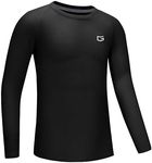 G Gradual Boys Youth Compression Shirt Long Sleeve Football Baseball Undershirt Quick Dry Sports Base Layer for Boy(Black,XL)