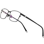 FONEX Titanium Glasses Frame Men Square Eyewear Male Full Optical Eyeglasses 8505 (Black)