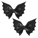 Halloween Hair Bows for Girls Black Bat Bow Hair Clip Barrettes Gothic Hair Pins Halloween Hair Bow Clips for Women 2Pcs Bat Wing Hair Clips Bow Hairpin Halloween Cosplay Costume Hair Accessories