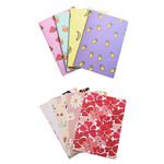 Papboo A5 Handy, Easy to Carry Unruled, Plain Cute Fruits & Floral 2 Sets of 4 for doodling, Writing, Notes, Notebooks -Matte Finished - Journal Diary, Gift.(60 * 8= 480 80 GSM Pages)