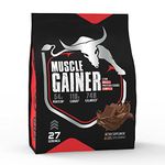 BULLPHARM Muscle Gainer | Muscle Strength & Size | Athletic performance | Protein/Carbs complex | Creatine Monohydrate | Digestive enzymes | Non GMO | FSSAI Approved | 6 Lbs (Rich Chocolate)