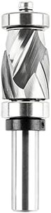 SpeTool 1/2" Shank Compression UP&Down Spiral Flush Trim Router Bit with Top and Bottom Bearing,7/8 Cutting Diameter Solide Carbide Plunge Router Bit for Template and Pattern Work