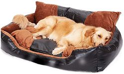 Petslover Ultra Soft Export Quality Sofa Bed Fiber Filled Easy to Clean Brown Color Dogs & Cats Bed - XXL