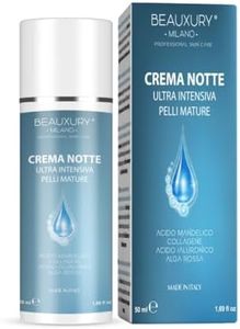 Crema Notte Antiage Schiarente Pelli Mature e Sensibili 50 ML Ultra Contorno Occhi Liftante con Acido Mandelico Acido Ialuronico Collagene Alga Rossa Marina con flacone Airless Professionale