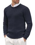 COOFANDY Jumpers for Men Crew Neck Knitted Jumper Long Sleeve Lightweight Casual Sweater Blue Purple M