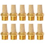 Quickun Air Pneumatic Mufflers, 1/8" Male Thread Sintered Bronze Exhaust Muffler Silencer (Pack of 10)