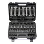 Mayouko 107-Piece Master Bit Sockets Set, 1/4", 3/8"and 1/2" Drive Torx/Extra Long Torx/Tamper Proof Torx/Hex/Ball End Hex, SAE/Metric Bit Set