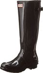 Hunter Women's Original Back Adjustable Gloss Tall Wellington Boots, Black (Black), 6 UK