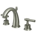 Kingston Brass KS2968ML Milano Widespread Lavatory Faucet with Metal Lever Handle, Brushed Nickel