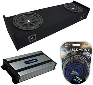 Harmony Audio Kicker C10 Compatible with Ford F-150 Super EXT Cab Truck 1997-1999 Bundled with HA-A800.1 Amplifier and Dual 10" Custom Sub Box Enclosure