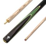 Jonny 8 Ball 57 Inch Two Piece 2Pc SNIPER English Pool Cue with Smooth Premium Ash Shaft and Hand Spliced Butt – 8mm Pro Leather Tip (Green)