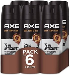 Axe Desodorante para Hombre Antitranspirante Dark Temptation 150ml - Pack de 6 - Aerosol - Fresco