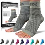 SB SOX Plantar Fasciitis Compression Socks - Plantar Fasciitis Relief for All Day Wear - Best Ankle Sleeve and Arch Support for Foot Pain and Comfort (Gray, Large)