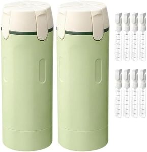 4 in 1 Travel Bottles for Toiletries, Travel Dispenser Bottle, Push-Down Dispenser, Leakproof, Toiletry Containers with Scale Label Shampoo Lotion Conditioner Cream Storage (Green*2)