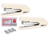 Deli W0272 Pro Series Office Stapler with 1000 No. 10 Staples, Light Grey, Pack of 2