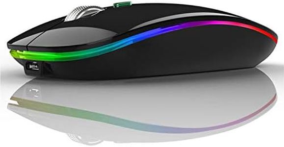 Uiosmuph Ratón Inalámbrico Bluetooth, 2,4 GHz con Receptor Silencioso Dual Models Portátil Mouse con 3 Niveles de Adjustables 1600 dpi para Laptop/MacBook/Android/Portátil (Negro)