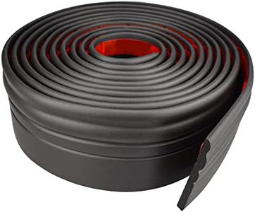 Wall Base Molding Trim Peel and Stick Rubber Baseboard Moulding 4” Wide Flexible Vinyl Wall Cove Base (4" Wide x 16.4' Long, Black)
