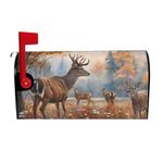 Dujiea Wildlife Animal Deers Mailbox Cover Mailbox Wraps, Waterproof Mailbox Covers Magnetic Post Box Cover Standard Size 21"(L) x 18"(W) Garden Yard Outside Farmhouse Home Decor