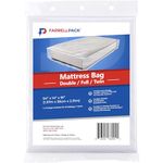 TWIN/DOUBLE Mattress Bags for Moving & Storage | Large Clear Breathable Plastic Mattress Cover | 54" X 10" X 86" | Durable Polyethylene Tear-Resistant Bag to Protect Box Spring or Mattress | 1 pack