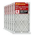 Filtrete AD19-6PK-1E, AC Furnace Air Filter, MPR 1000, Micro Allergen Defense, 6-Pack (Exact Dimensions 11.81 x 19.81 x 0.81), White