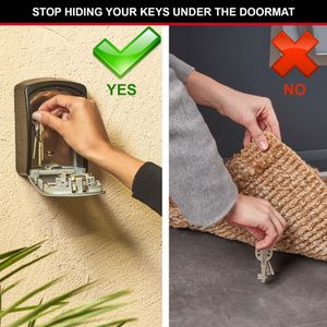 MASTER LOCK XL Key Safe Wall Mounted – Outdoor, Black & Silver, 106x146x53mm