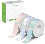 NELKO P21 Genuine Adhesive Green/Blue/Pink Paper 14x40mm (0.55inx1.57in) 180 Labels/Roll, 3 Roll, for Home Office School Organization, Gift for Decoration, Compatible with P21 Label Maker