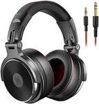 OneOdio Pro50 High Resolution Headphones, Wired 50mm Driver, Professional Monitor Headphones for DJ, Airtight for Studio, Musical Instrument Practice, Mixing, TV Watching Movies, Black