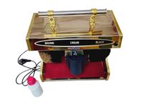 VAYUVAC Electric Shoe Polisher Machine | Automatic Shoe Shine Kit with Brown Black Polish brush | Gold/silver Finish Design with Multiple Brushes | Professional Footwear Care Appliance (Golden)