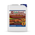 Soluguard Woodworm & Rot Treatment (5 Litre Clear) - Ready to Use, Solvent-Free Preservative Woodworm Killer. HSE Approved