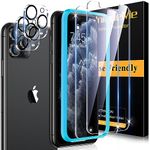 UniqueMe 2 Pack Screen Protector +2 Pack Camera Lens Protector for iPhone 11 Pro Max(6.5 inch) Tempered Glass, Case Friendly No-Bubble High Definition Clear
