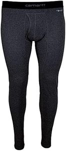 Carhartt Men's Cotton Midweight Bottom, Black Heather, Large
