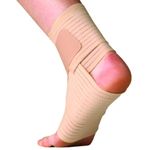 Meditouch - The Healing touch Neoprene Foot Support Brace For Injuries, Pain Relief, Sprained Ankle Binder & Recovery Protection Guard Band Men & Women Universal Size (Beige, 1)