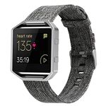 Compatible with Fitbit Blaze Bands Women Men, Woven Nylon Bands Canvas Quick Release Replacement Watch Band Wristbands Accessory Straps Bracelet Fit for Fitbit Blaze Smartwatch (Gray)