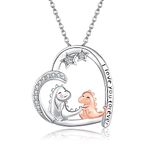 POPLYKE Mother Daughter Dinosaur Necklace for Women 925 Sterling Silver Dinosaur Jewelry Gifts for Girls