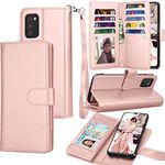 Galaxy A03S Case, [US Version] Galaxy A03S Wallet Case, Tekcoo Luxury PU Leather Cash Credit Card Slots Holder Carrying Flip Cover [Detachable Magnetic Case] Kickstand for Samsung A03S [Rose Gold]