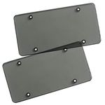 Zone Tech Clear Smoked Unbreakable License Plate Shields - 2-Pack Novelty/License Plate Clear Smoked Flat Thick Shields