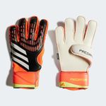 adidas Unisex-Kids Match Fingersave Predator Goalie Gloves, Black/Solar Red/Solar Yellow, 5