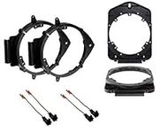 2 Pair 6" 6.5" Inch Car Door Speaker Install Adapter Mount Bracket Plates with Speaker Wire Connectors- for 2008-2013 Chevrolet Silverado + for 08-13 GMC Sierra - Extended Cab Models Only