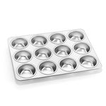 Homikit Muffin Tin 12 Cup, Stainless Steel Yorkshire Pudding Tray for Baking, Cupcake Moulds for Pudding/Pie/Brownies/Muffin/Cupcakes, Non Toxic & Heavy Duty, Oven & Dishwasher Safe