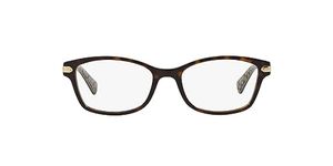 Coach Women's Hc6065 Prescription Eyewear Frames, Dark Tortoise/Demo Lens, 51 mm