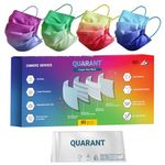 QUARANT Meltblown - Dual SMMS Fabric 4 Ply Designer Protective Face Mask with Nose Clip and Reusable Travel Pouch, Fashion That's Safe (Ombre Combo, Pack of 80) for Unisex