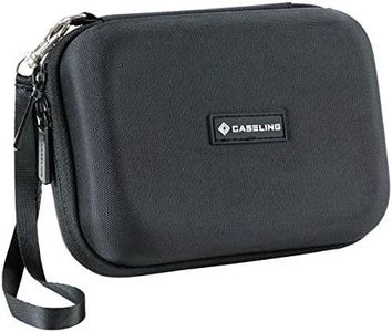 Caseling Hard Carrying GPS Case for up to 5-inch Screens. For Garmin Nuvi Tomtom Magellan GPS ? Mesh pocket for USB Cable and Car Charger - Black