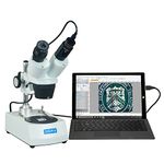 OMAX 10X-30X Student Binocular Stereo Microscope with Dual Lights and USB Camera