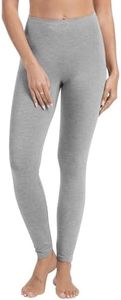 WiWi Women's Leggings Thermal Warm Underwear Pants Soft Long Johns Viscose from Bamboo Baselayer Pant S-XXL,Heather Grey,Small