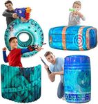 Skywin Obstacles for Play Wars - 4 Pieces Easy Set Up Inflatables Compatible with Nerf Gun Party and Laser Tag Game - Battle Obstacles Great for Shelter