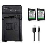 2 Pcs PSP-S110 Battery and PSP-110 PSP-S110 Battery Charger Compatible with PSP-110 PSP-S110 PSP 1000 Series/PSP 2000 Series/PSP 3000 Series