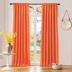 DONREN Vibrant Orange Blackout Curtains 84 Inch Length, Pumpkin Hallowmas Day Home Decoration Room Darkening Thermal Insulated Curtains for Bedroom,2 Panels,52-inch Width x 84-inch Length